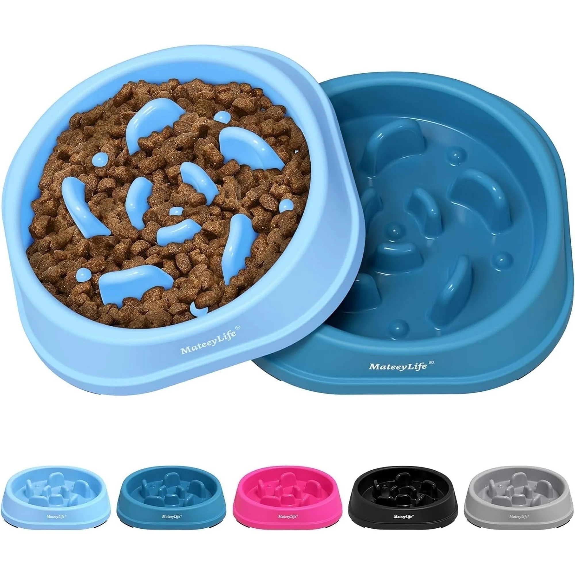 MateeyLife Slow Feeder Dog Bowls 2-Pack