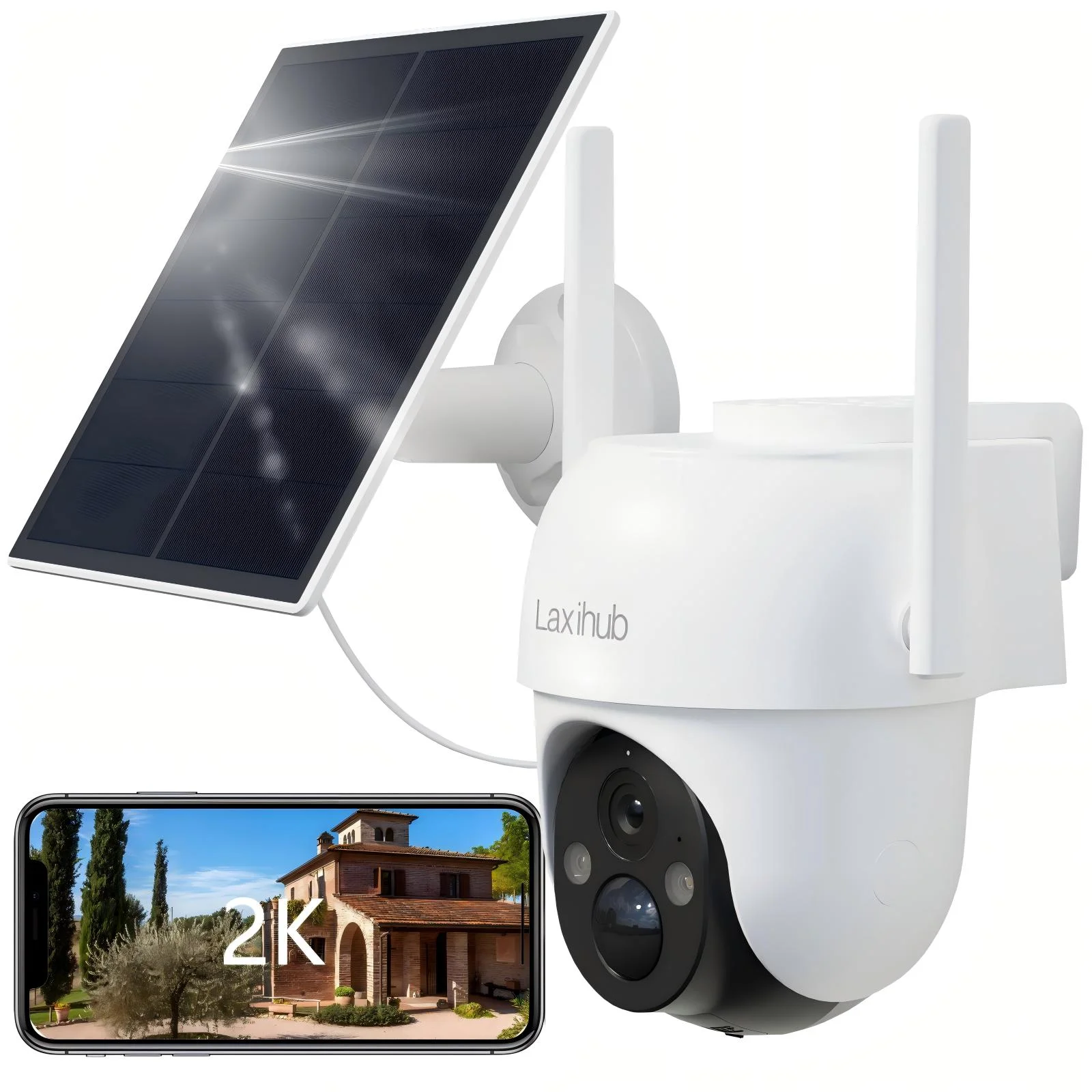 Laxihub 2K 3MP Wireless Solar Security Camera