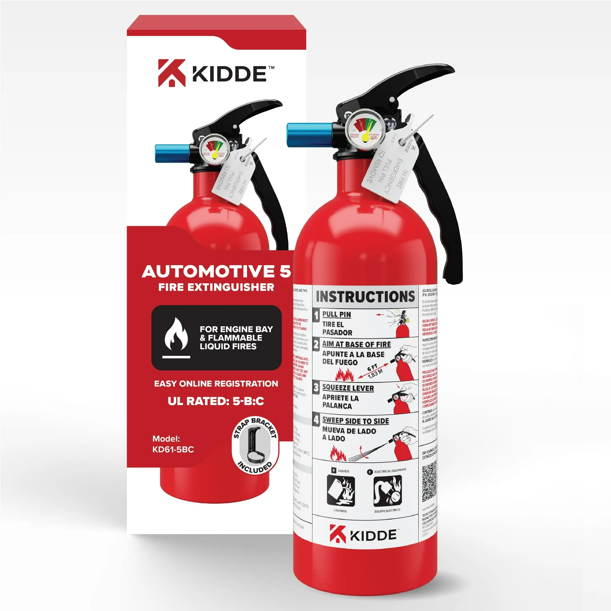 Kidde Vehicle Dry Chemical Fire Extinguisher