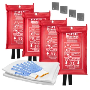 Rocyis 4-Pack Emergency Fire Blanket Set