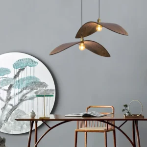 Arturesthome Wooden Curve Leaf Pendant Lamp