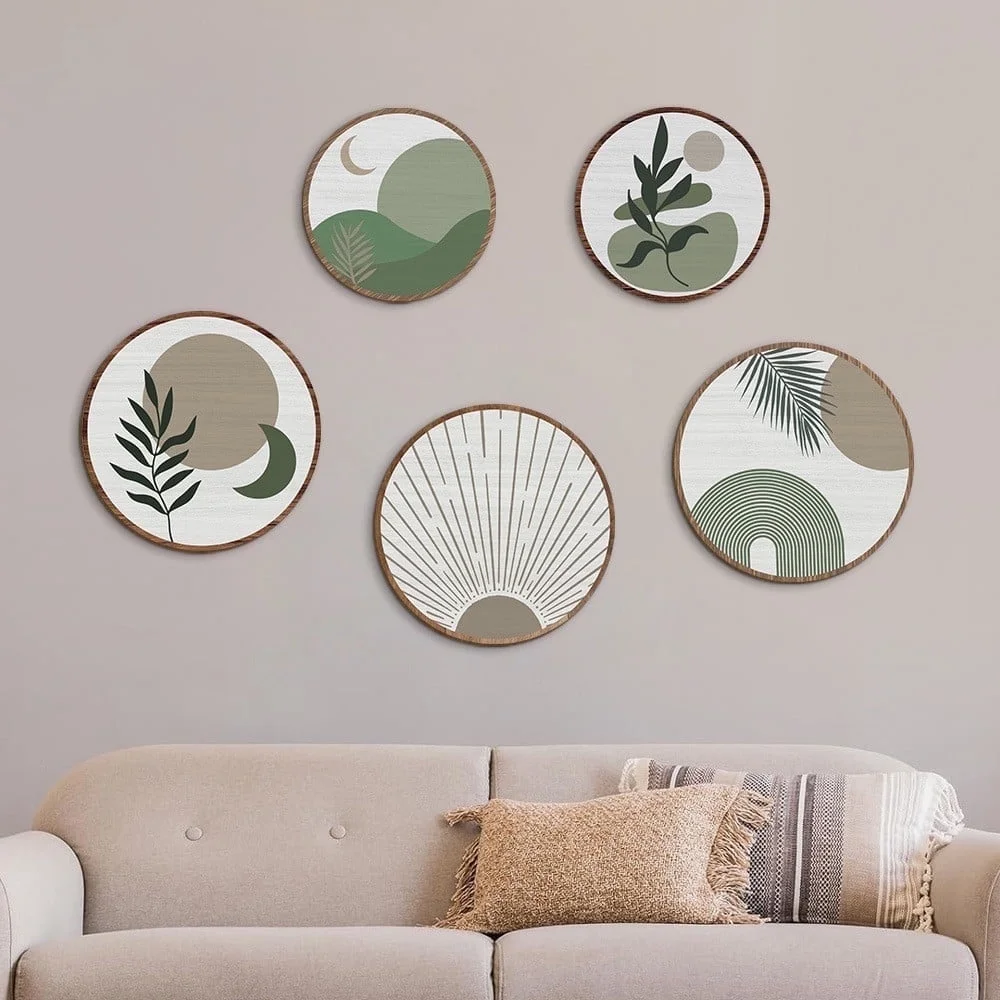 Hxlamzoo Boho Wooden Geometric Wall Art