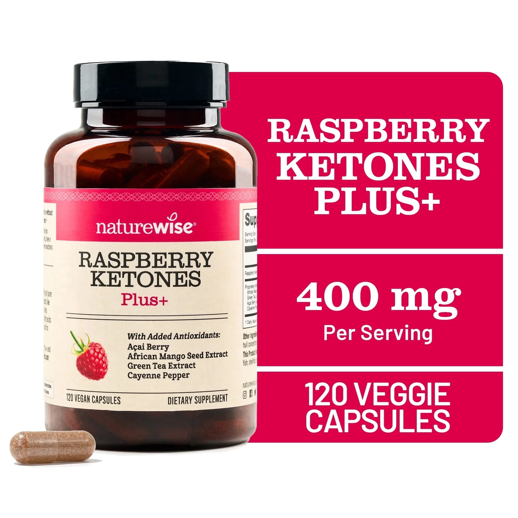 NatureWise Raspberry Ketones Green Tea Capsules
