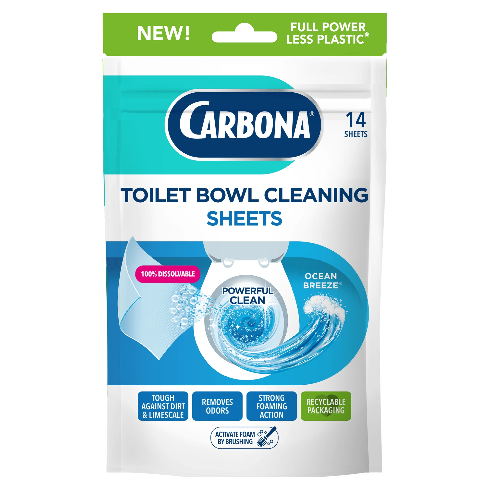 Carbona Ocean Breeze Toilet Bowl Cleaner Sheets