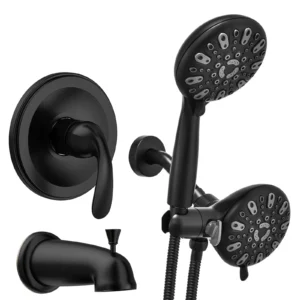 Matte Black Shower and Tub Set