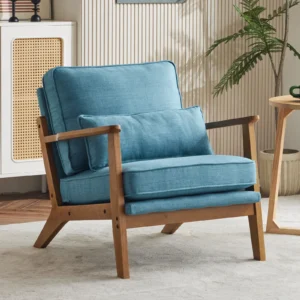 Ktaxon Blue Fabric Upholstered Accent Chair