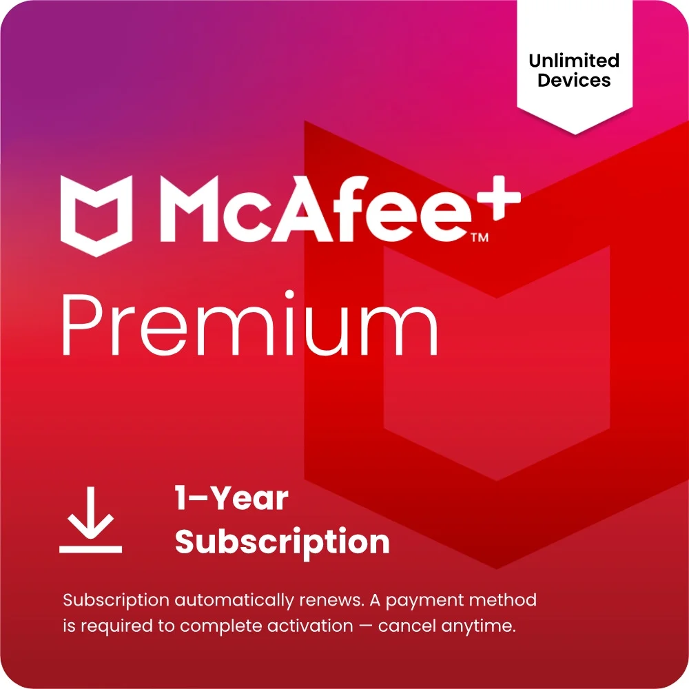 McAfee Premium Antivirus Unlimited Devices 1 Year